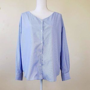 Spring Road Pinstripe Button Down Shirt Size Small